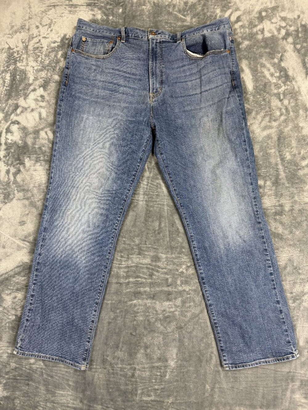 Cremeux Premium Denim Mens Straight-Leg Jeans Size 40/30 Blue Wash